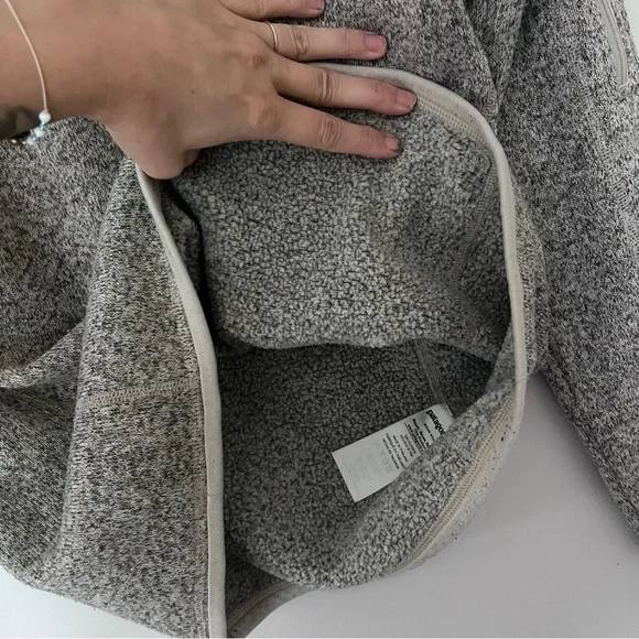 Patagonia Gray Quarter-Zip Fleece Pullover Cozy Cabincore Fall Winter Sweater - Picture 6 of 9